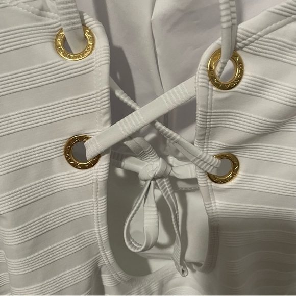 LA BLANCA Linea Costa Lace Back One Shoulder One Piece NEW -865 - Picture 9 of 11